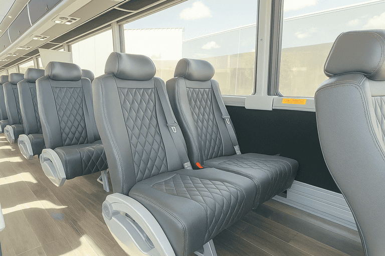 interior of Rockville Coach Bus Service charter bus