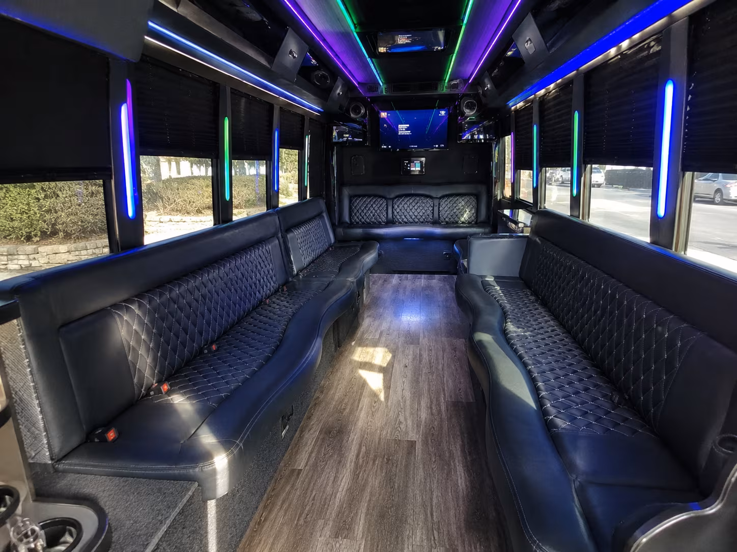 rockville 15 passenger party bus interior