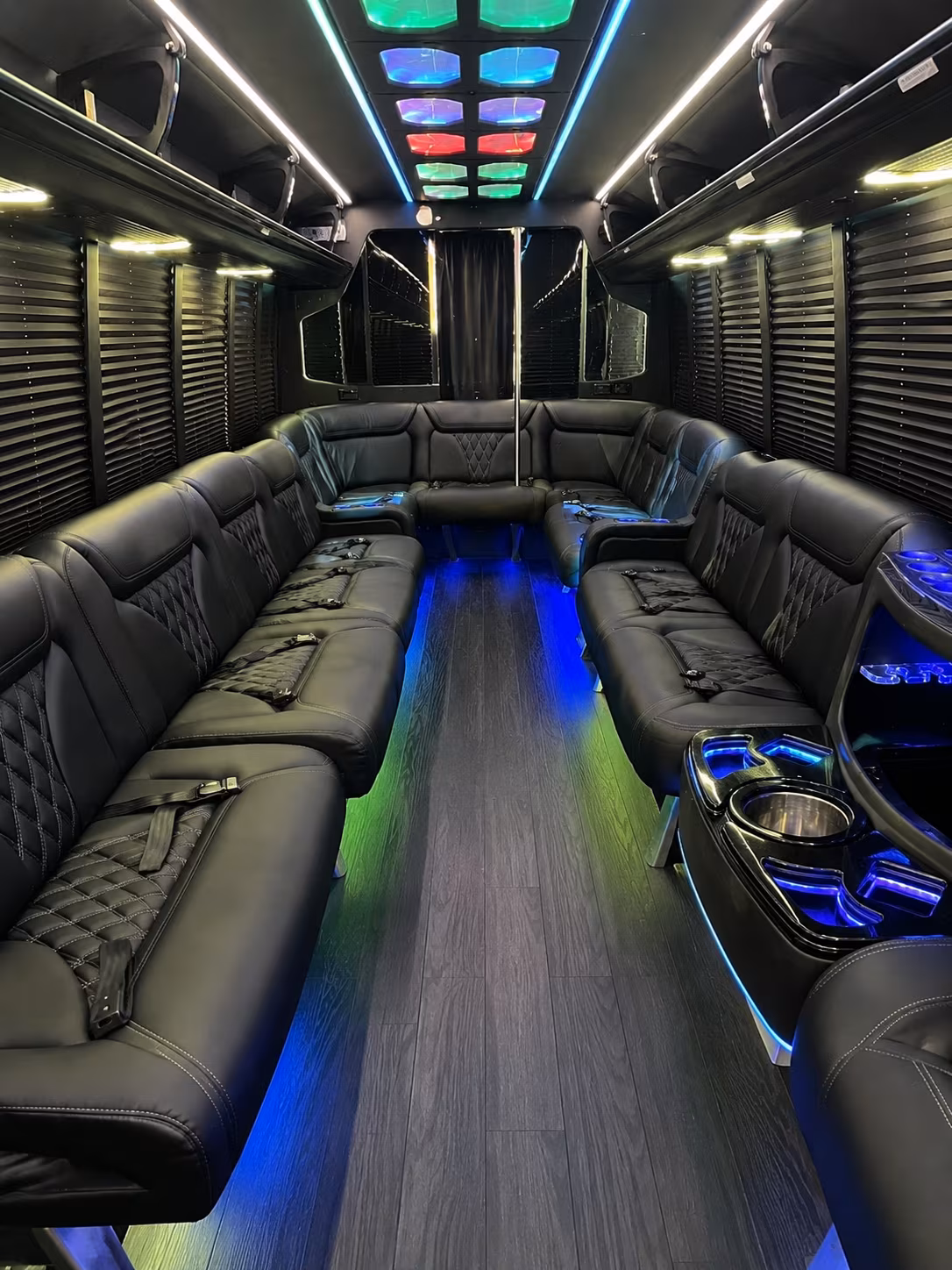 rockville 20 passenger party bus interior