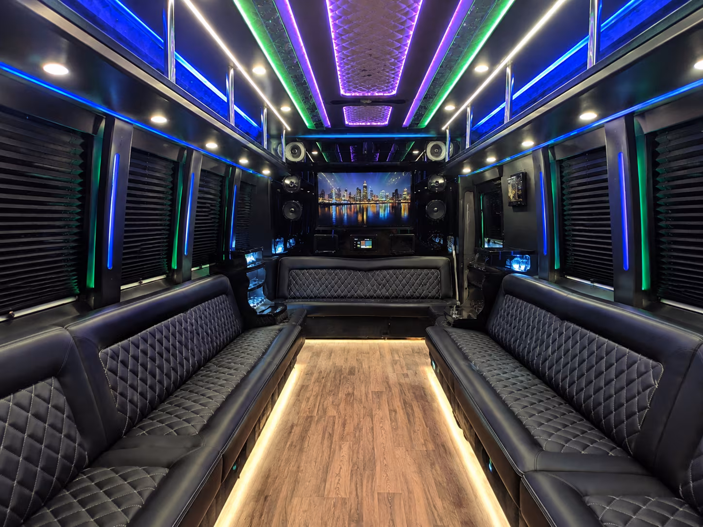 rockville 25 passenger party bus interior