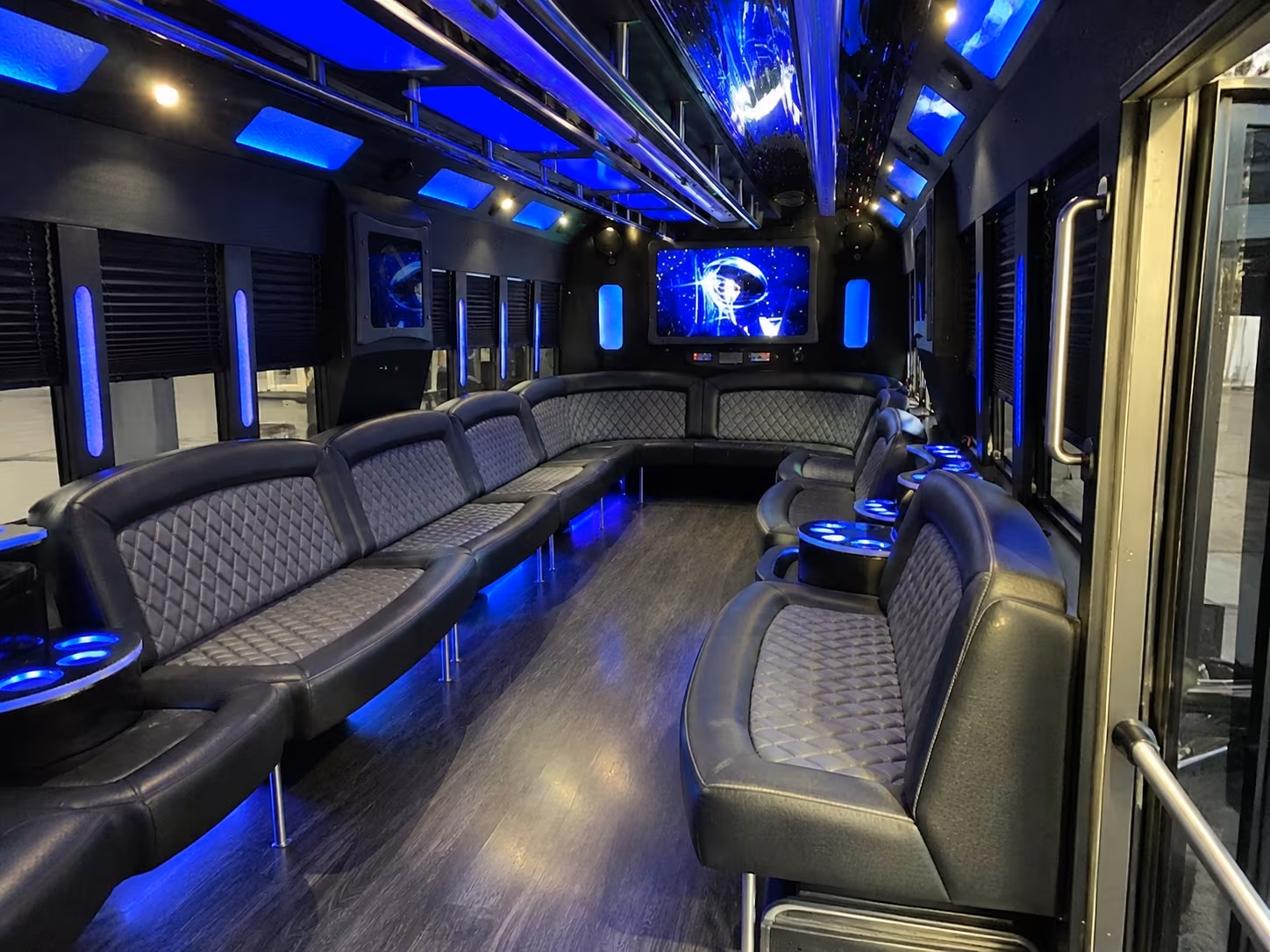 rockville 28 passenger party bus interior