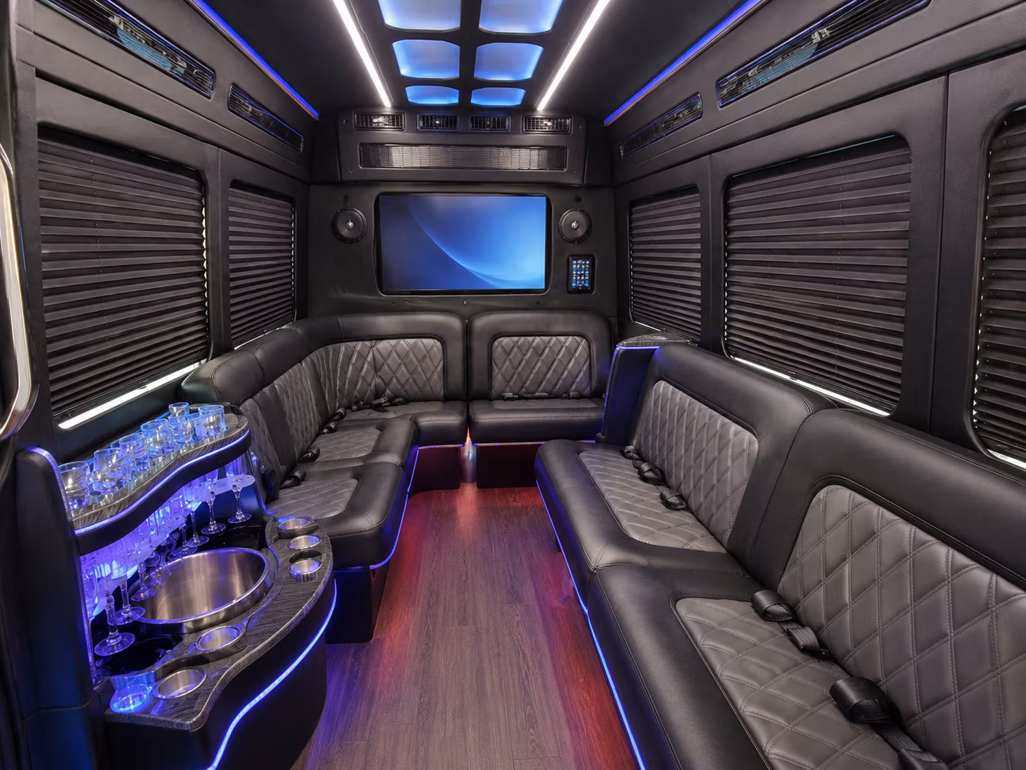 rockville 56 passenger charter bus inside