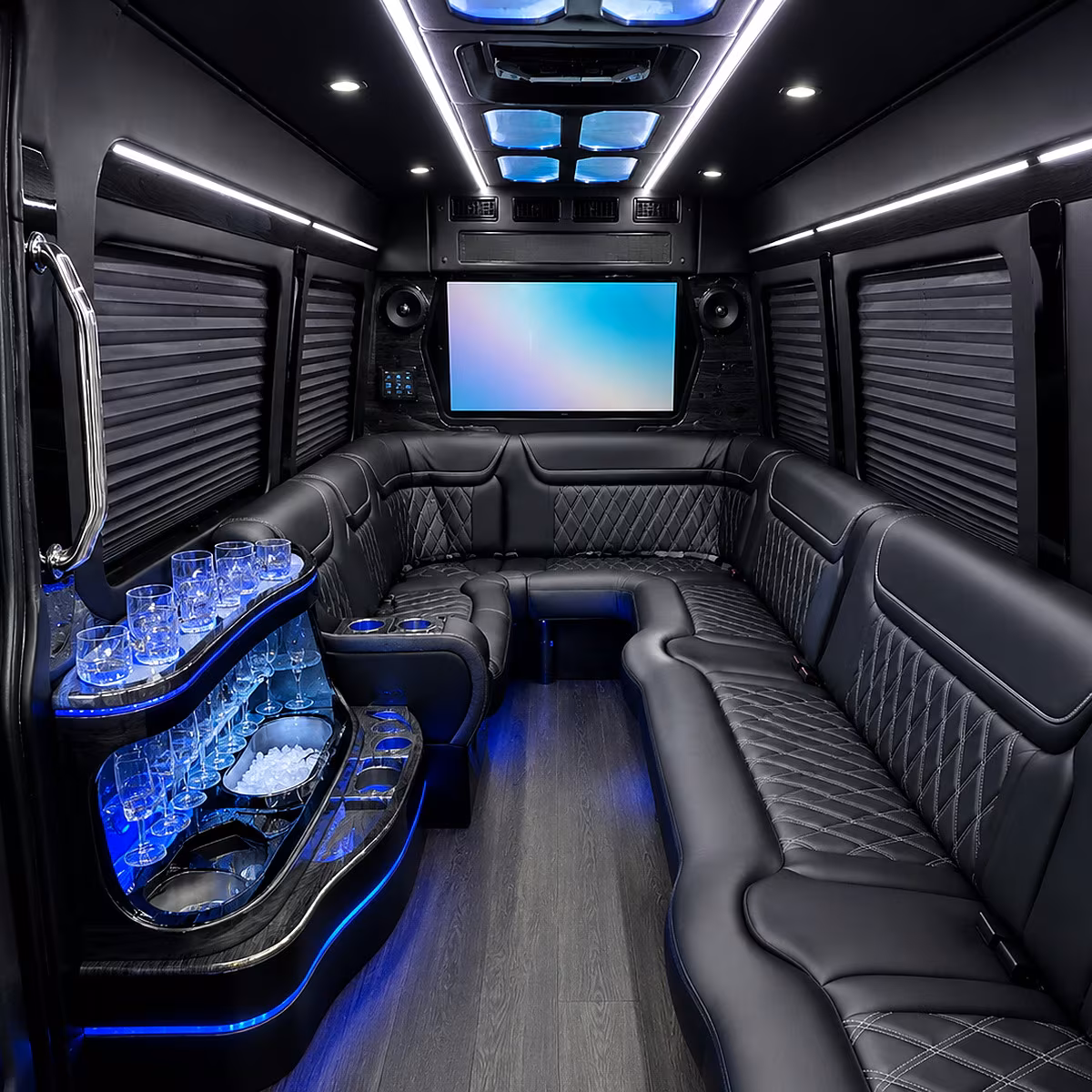rockville party bus rental interior